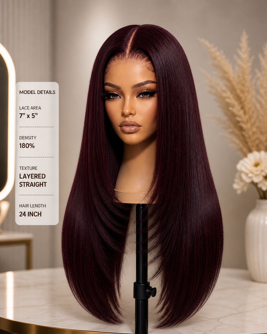 ZahBella Black Cherry Velvet Wig