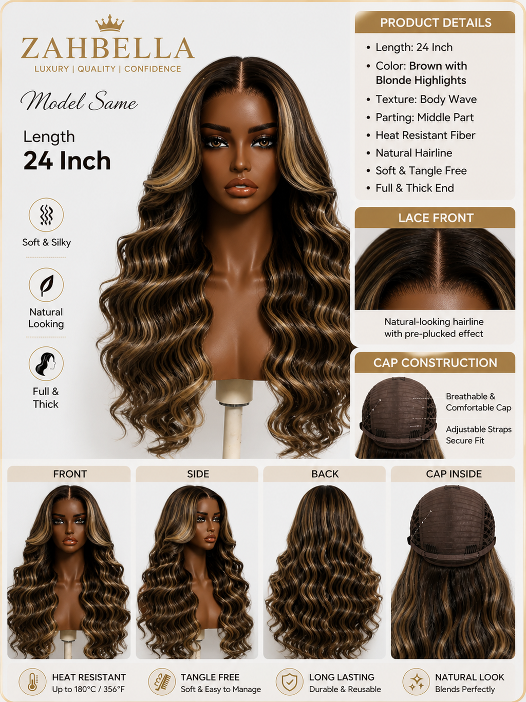 ZahBella Bronelle Layers Glueless Wig