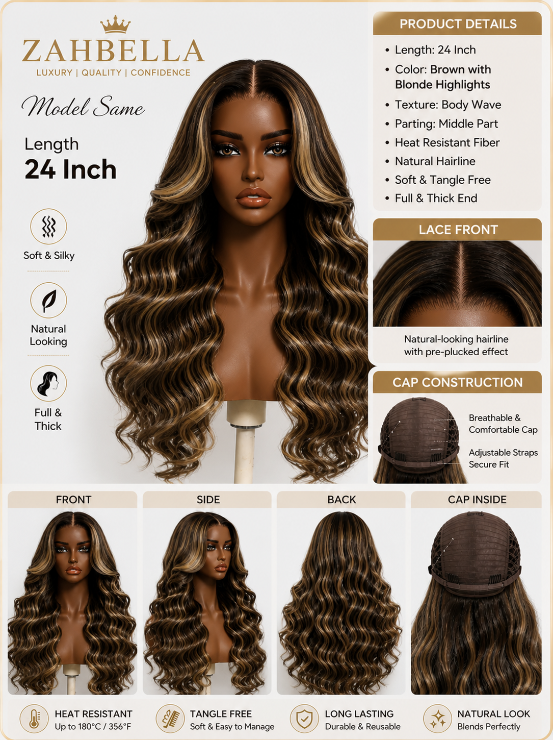 ZahBella Bronelle Layers Glueless Wig