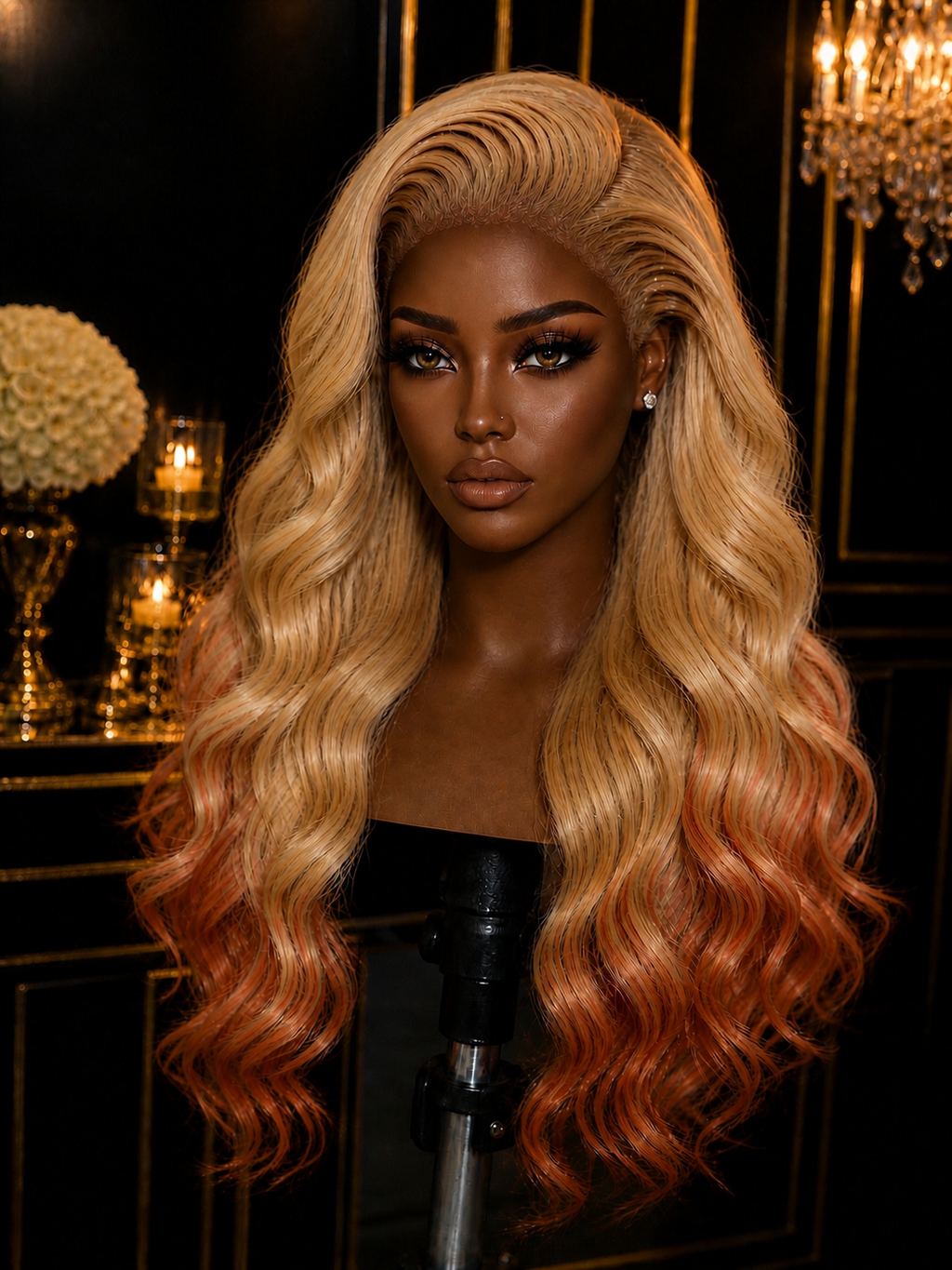 ZahBella Heat Wave Glueless 13x4 HD Lace Wig (200% Density, 613 Blonde Ginger Ombré)