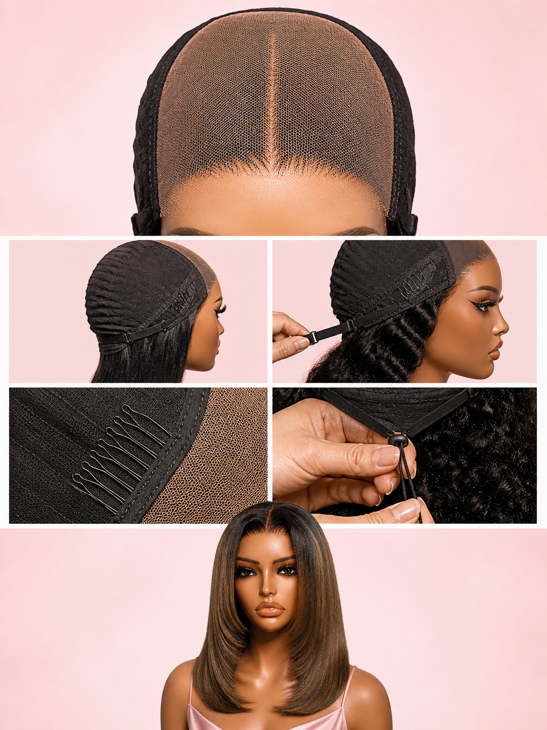 ZahBella Royal Chestnut Bob Glueless Drawstring Wig (180% Density