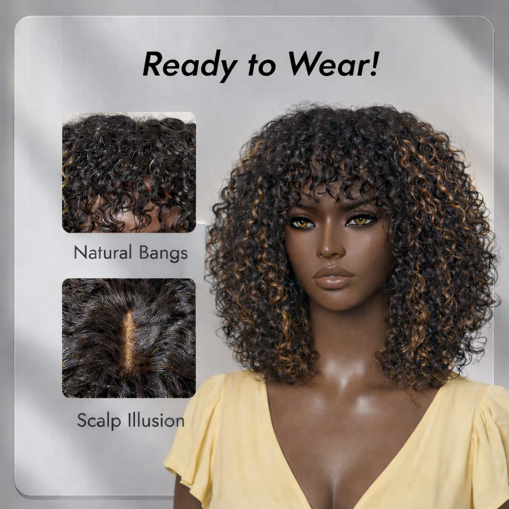ZahBella Drip Curl Luxe – Natural Curl Glueless Unit
