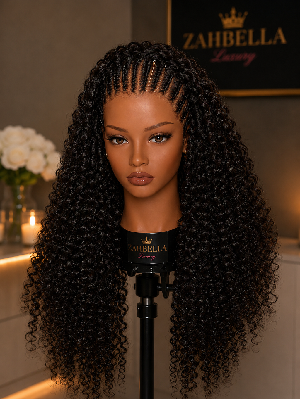 ZahBella Deep Drip Braids & Curls Wig™