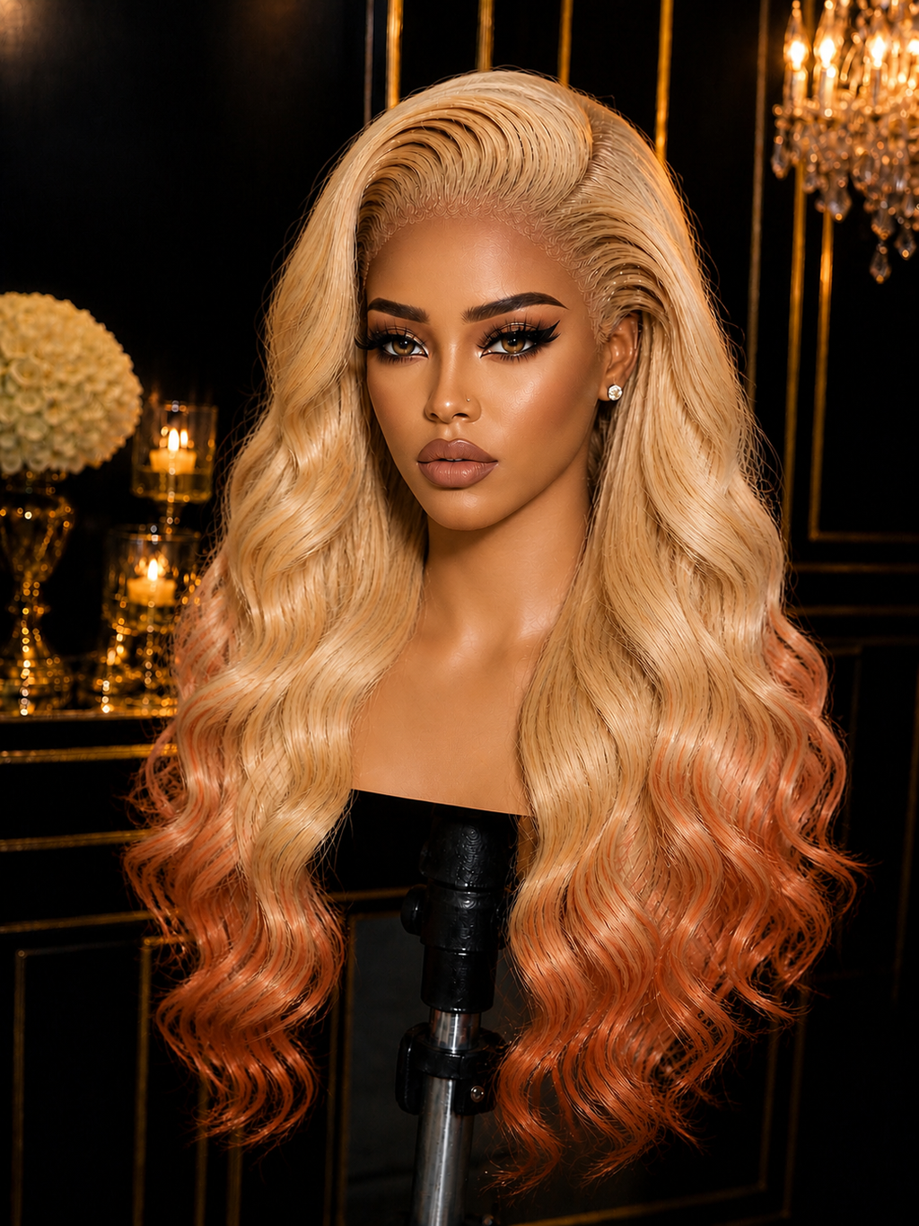 ZahBella Heat Wave Glueless 13x4 HD Lace Wig (200% Density, 613 Blonde Ginger Ombré)
