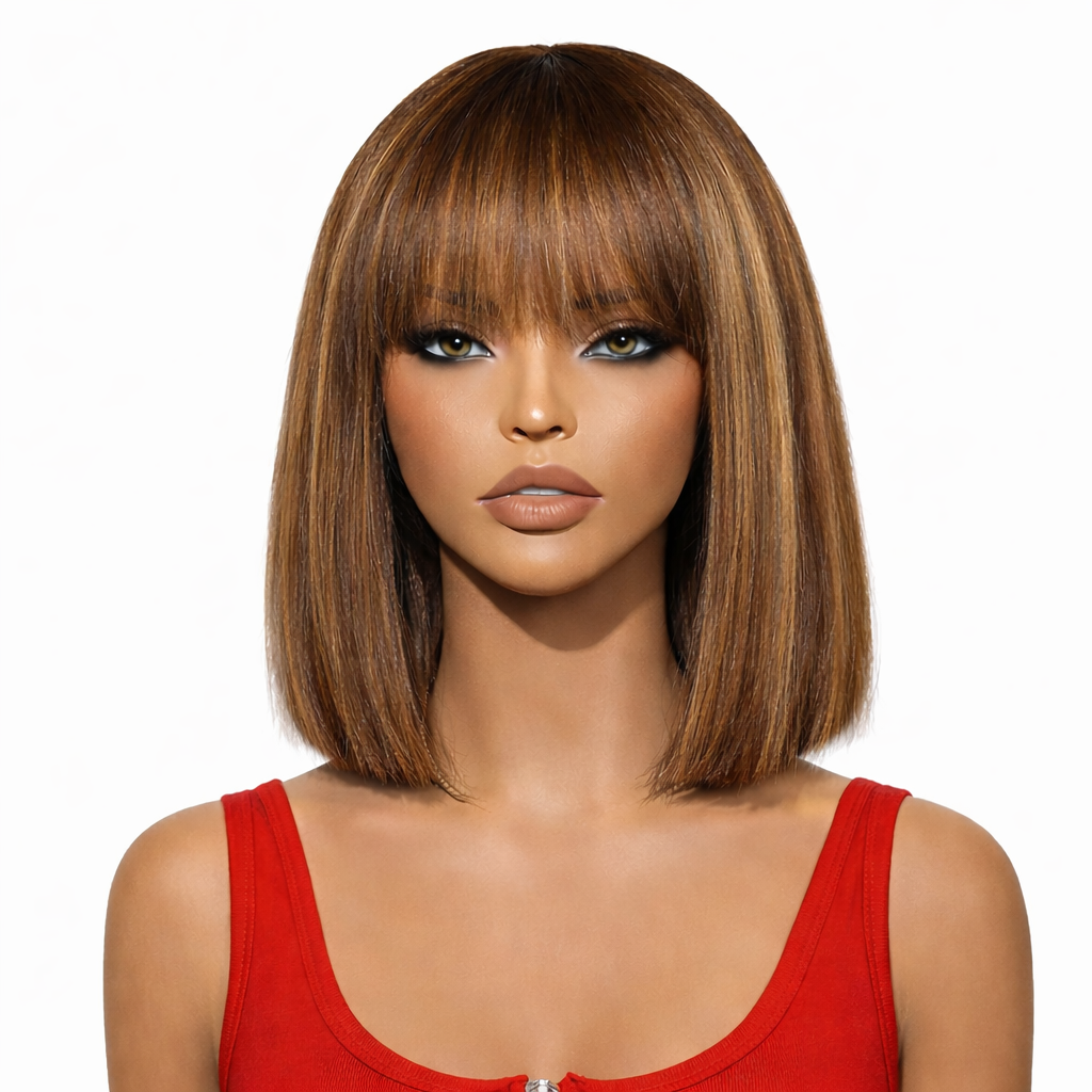 ZahBella Latte Drip Bob Wig