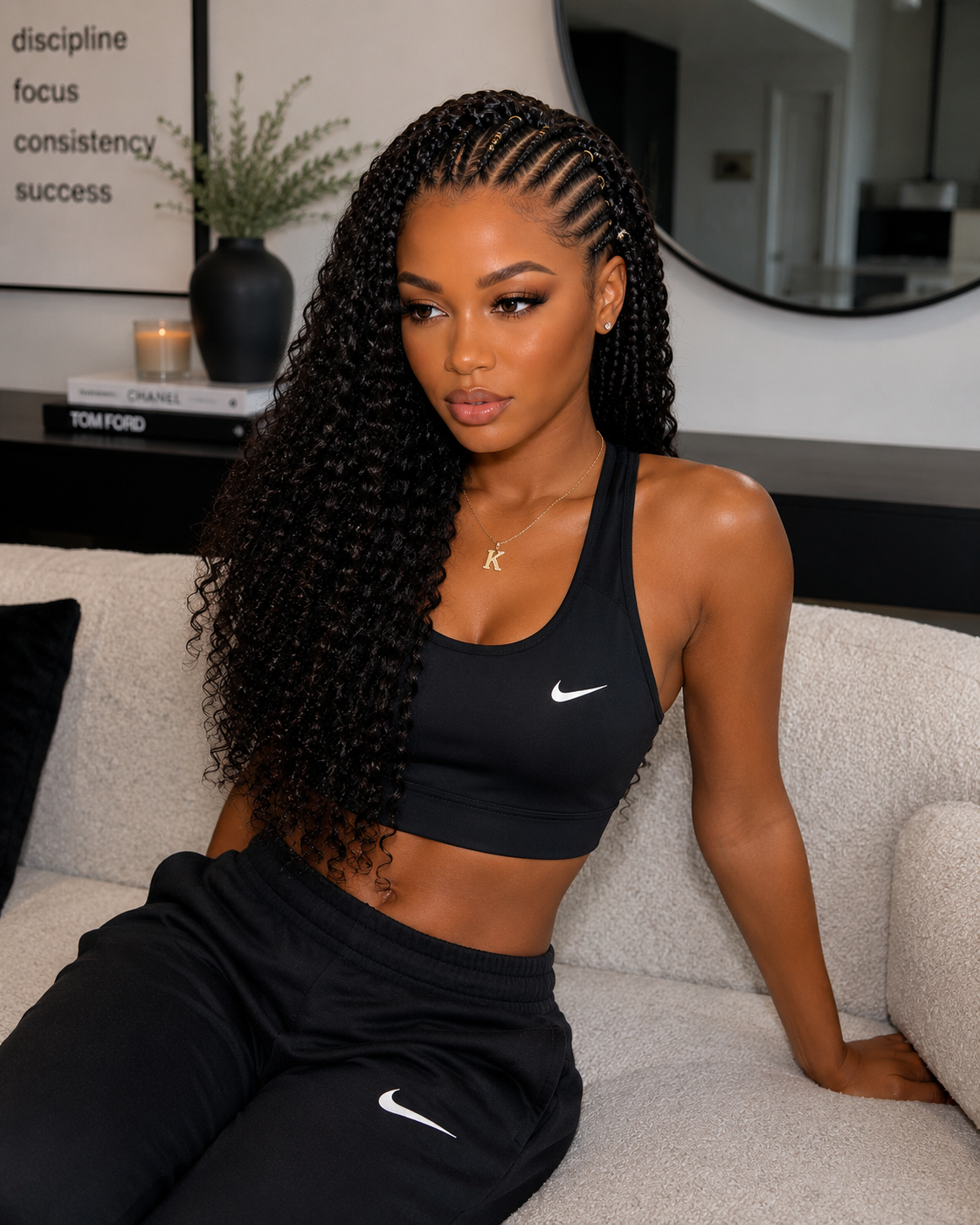 ZahBella Deep Drip Braids & Curls Wig™