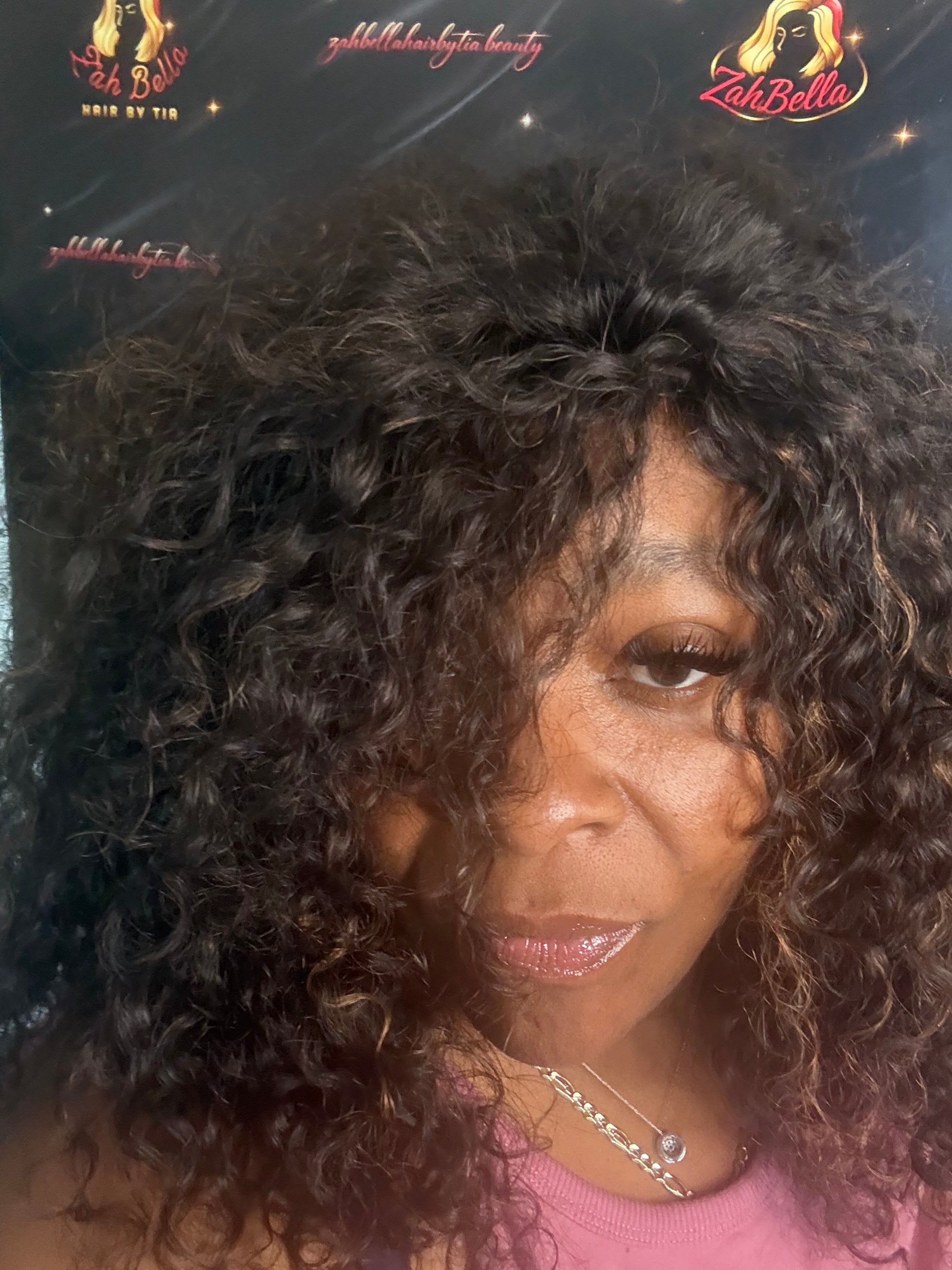 ZahBella Drip Curl Luxe – Natural Curl Glueless Unit